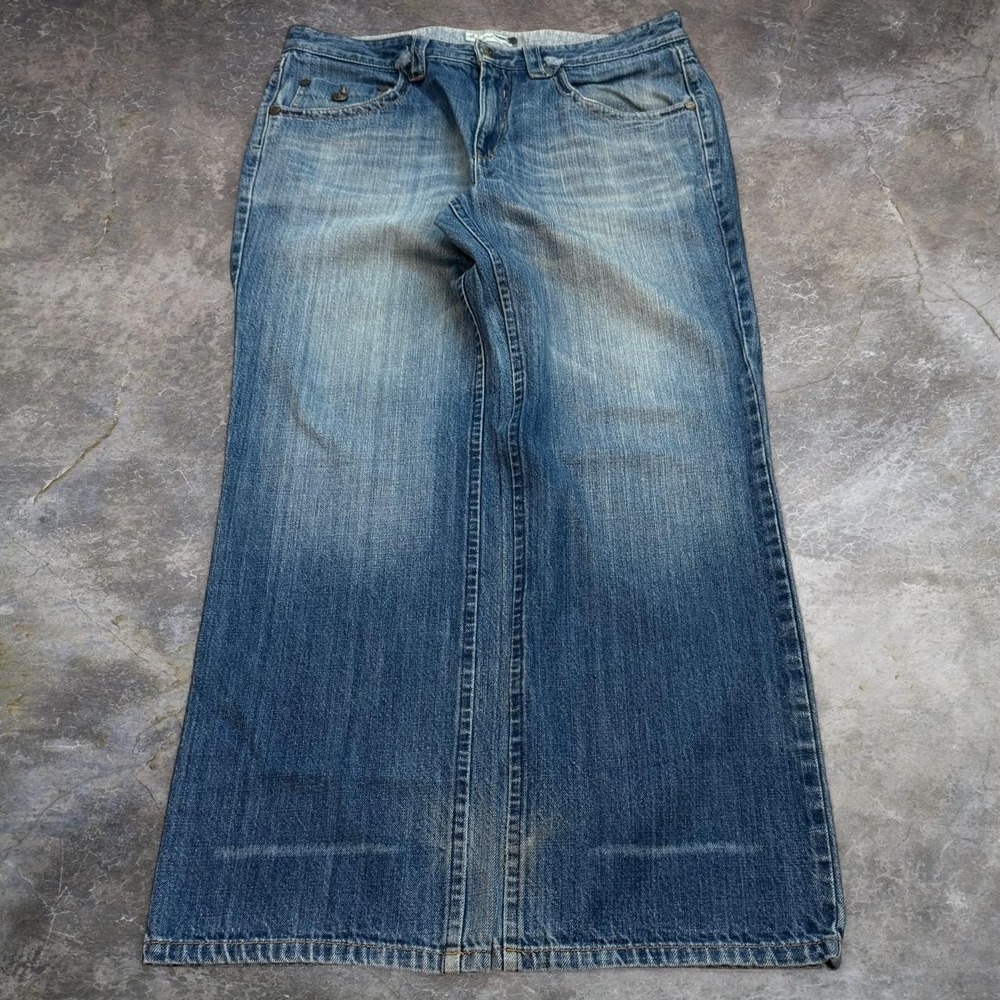 Vintage Anchor Blue Jeans Flap Pockets Mens Size 36x31.5 Skater Grunge Denim Y2K